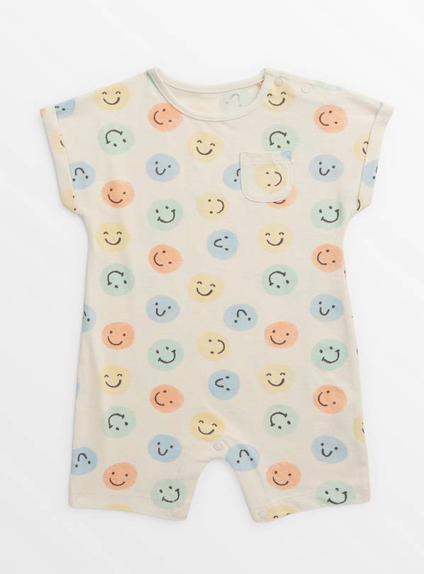 Smiley Face Print Romper Up to 3 mths